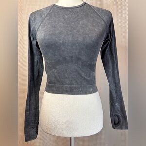 Pre-Owned PINK Victoria’s Secret Seamless Long Sleeve Top Size S Color Charcoal